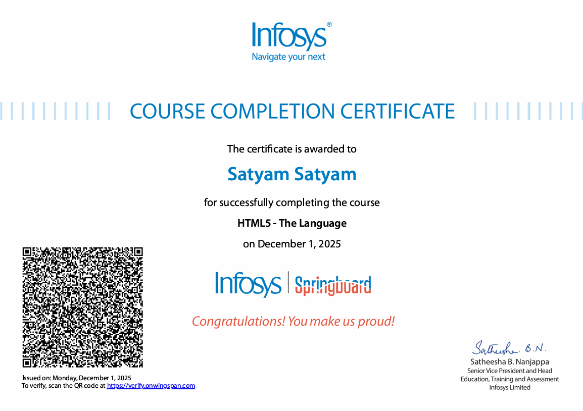 HTML5 Certification