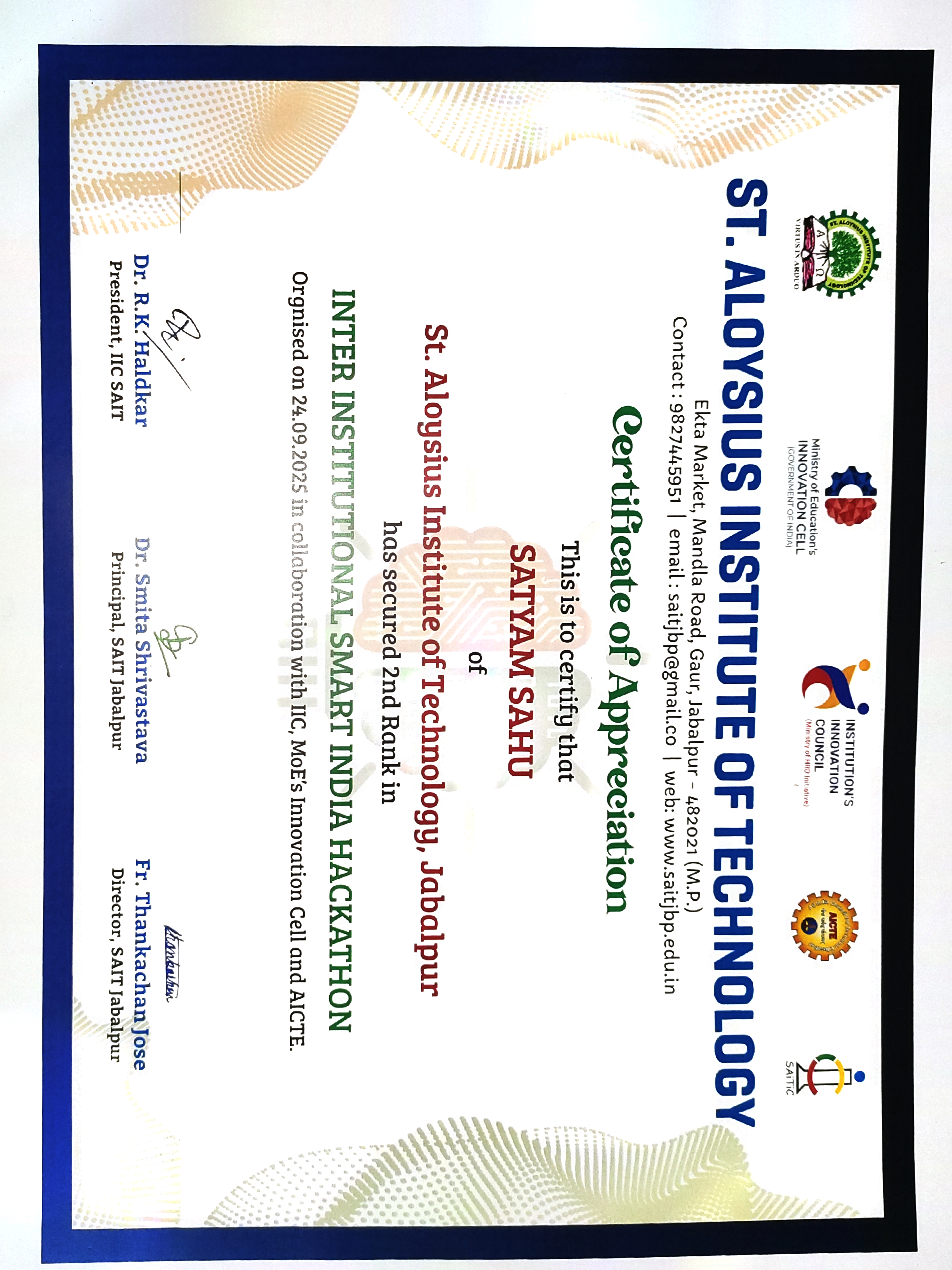 Hackathon Certificate